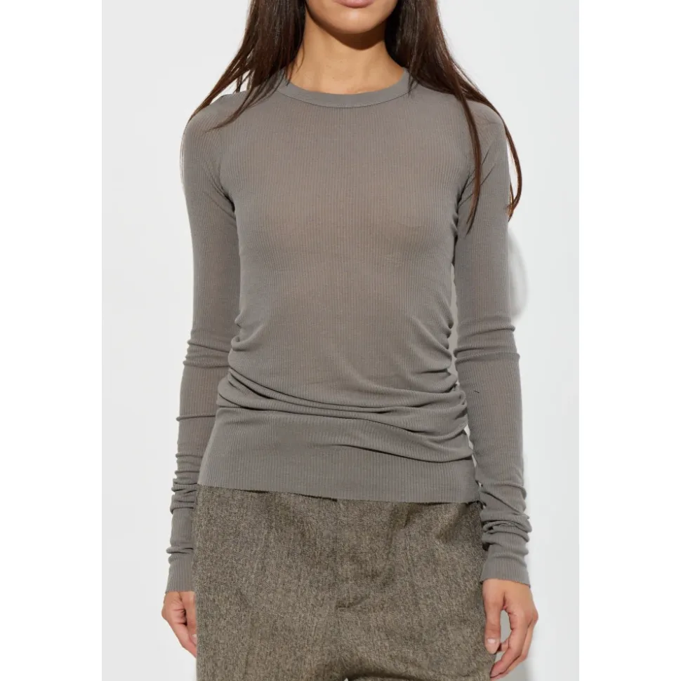 T-shirt a Maniche Lunghe a Costine