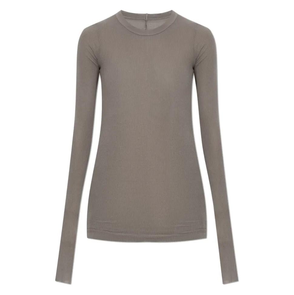 T-shirt a Maniche Lunghe a Costine