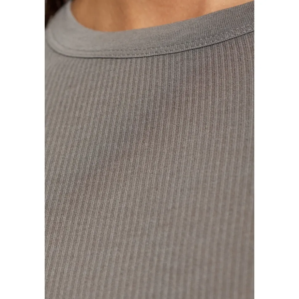 T-shirt a Maniche Lunghe a Costine