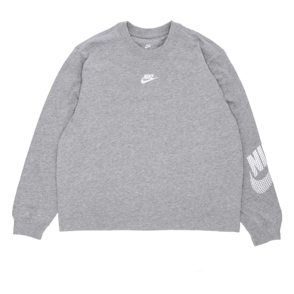 T-shirt a Maniche Lunghe con Collo a Girocollo