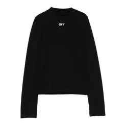 T-shirt a maniche lunghe con collo alto