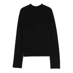 T-shirt a maniche lunghe con collo alto