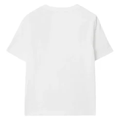 T-shirt Bianca con Logo Ricamato