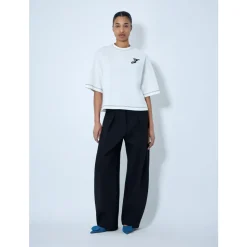T-shirt boxy con logo ricamato