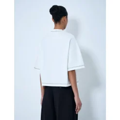 T-shirt boxy con logo ricamato