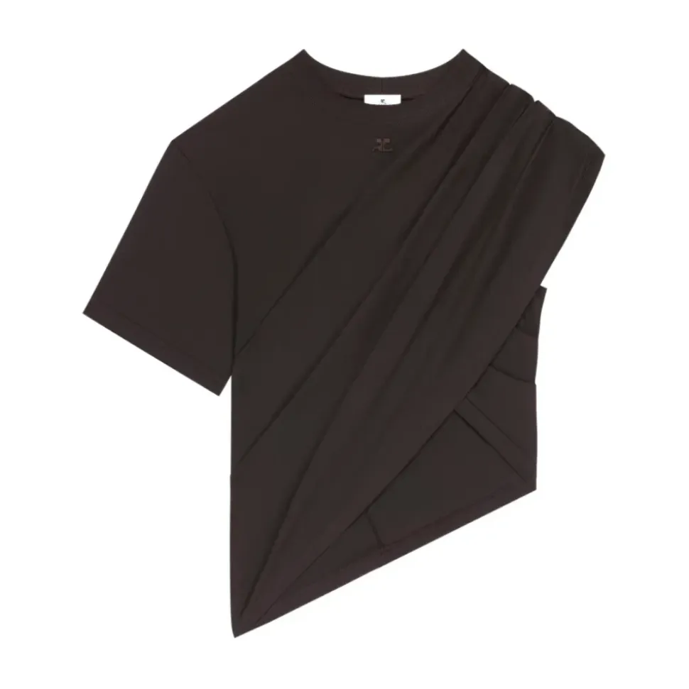 T-shirt con torsione asimmetrica