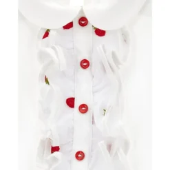 T-shirt con Volant e Stampa di Fragole