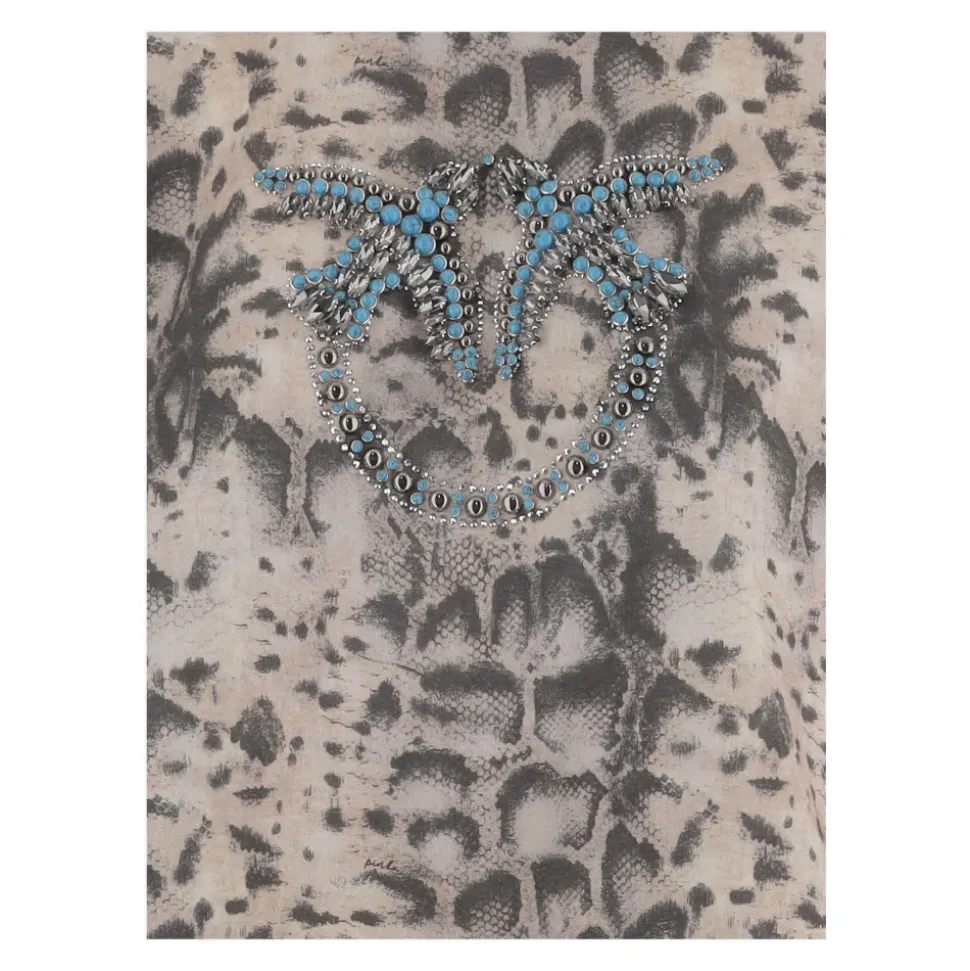 T-shirt cropped in cotone con logo