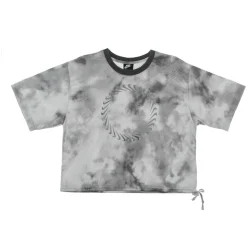 T-Shirt Girocollo in Mesh a Maniche Corte
