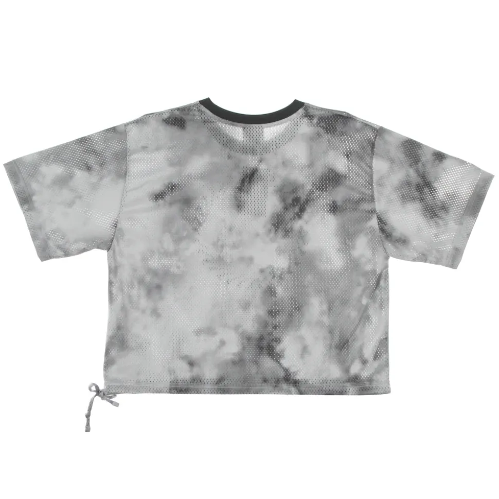 T-Shirt Girocollo in Mesh a Maniche Corte