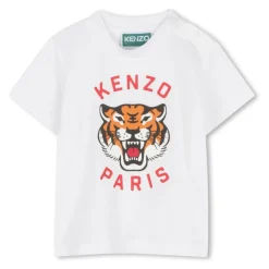 T-shirt in cotone con stampa logo Tigre
