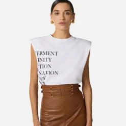 T-shirt in jersey con stampa lettering