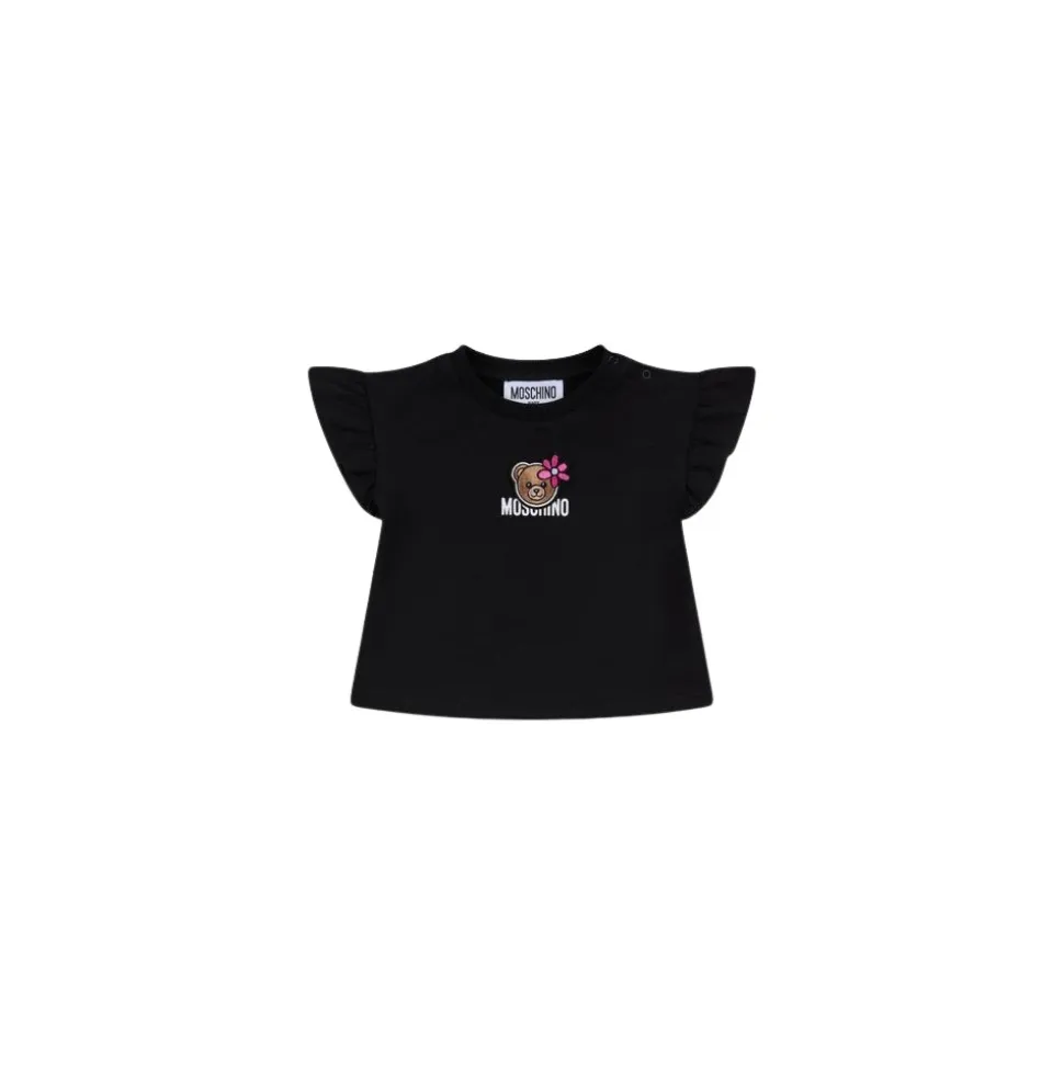 T-shirt in jersey di cotone con orsetto Teddy Bear