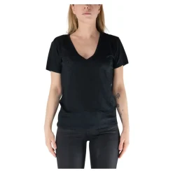 T-shirt in lino con scollo a V Eloise