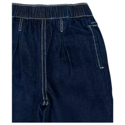 Tuta in Felpa Denim con Ricamo di Papavero