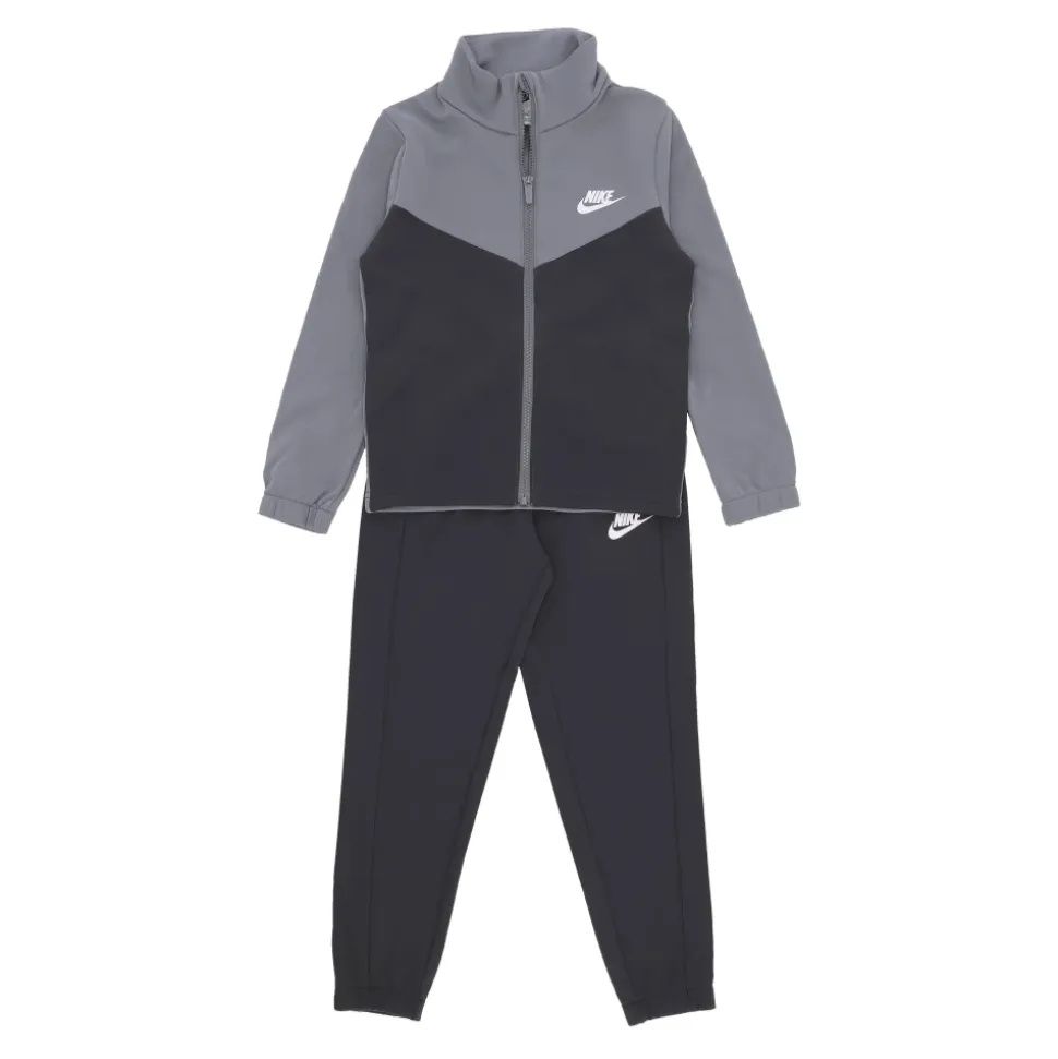 Tuta sportiva con zip intera in grigio/anthracite/bianco