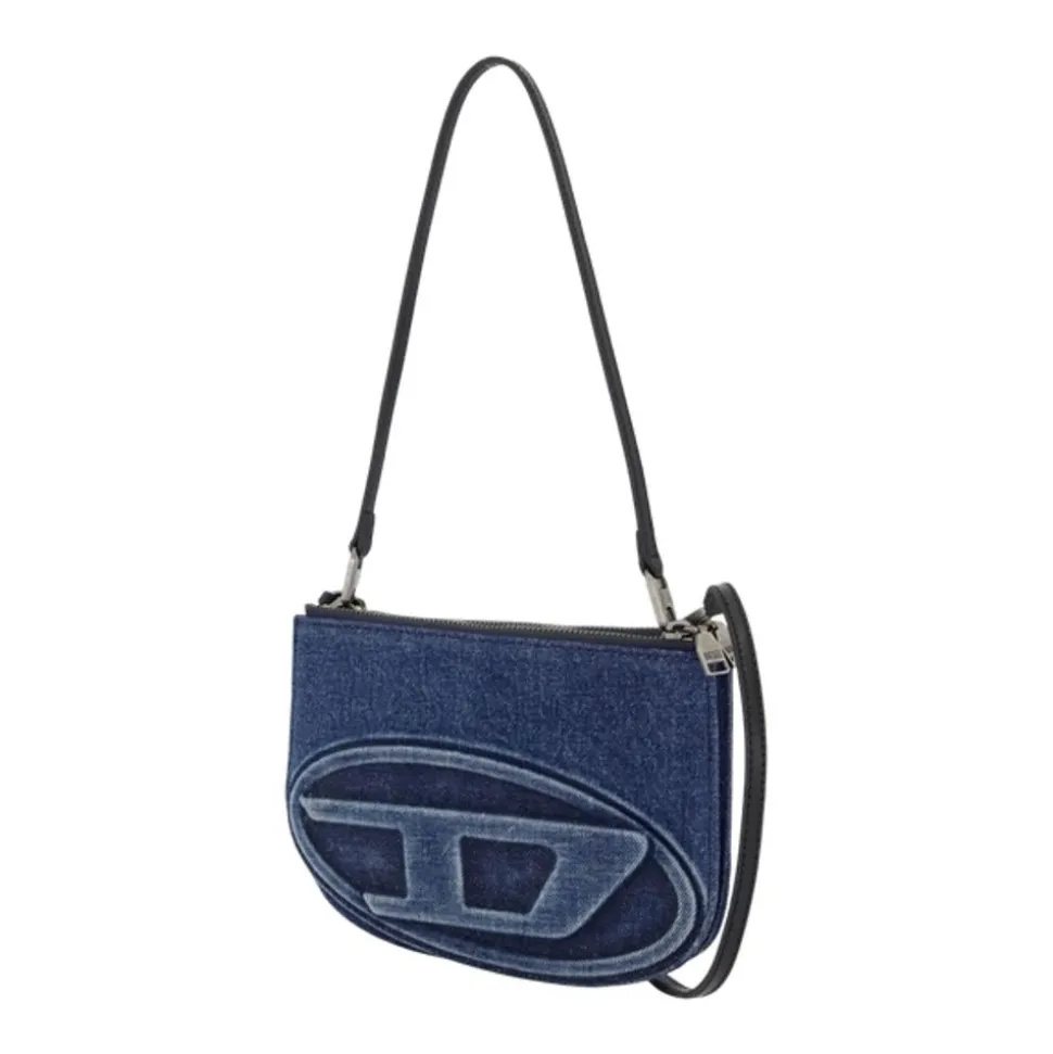 Twin Pouch in Cotone Blu con Catena