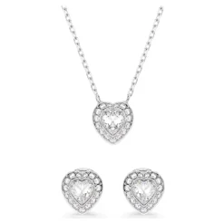 Unisex Ariana Grande x Set di Gioielli Mixed Cuts Cuore Bianco Rodiato 5720849