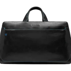 Valigia nera Linea blu quadrata