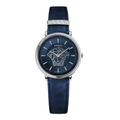 V CIRCLE Orologio Cinturino in Pelle Nero