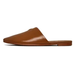 Zoccoli in pelle minimalisti - Marrone